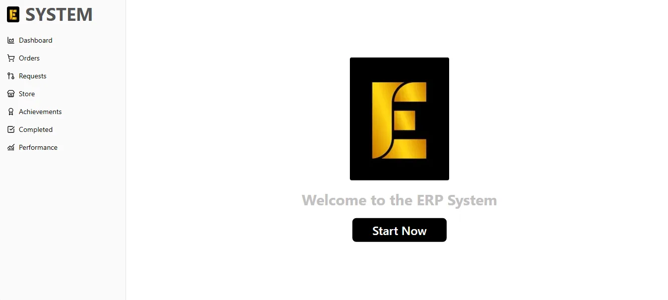 ERP System dashboard displaying inventory management, analytics, and order tracking.